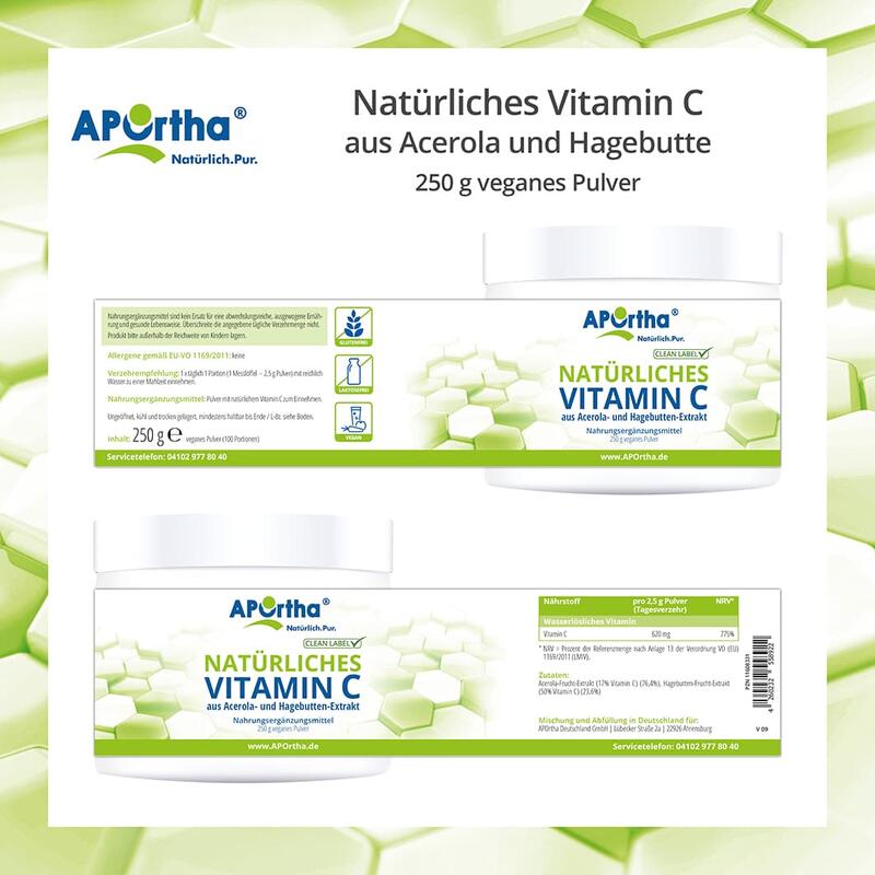 Natürliches Vitamin C - 250 g veganes Pulver