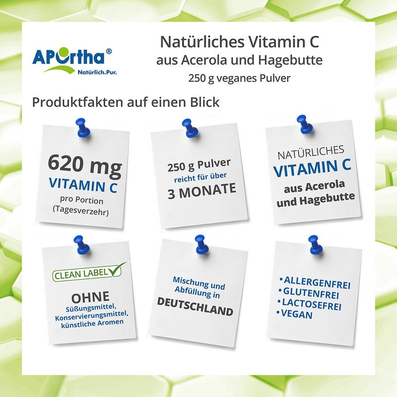 Natürliches Vitamin C - 250 g veganes Pulver