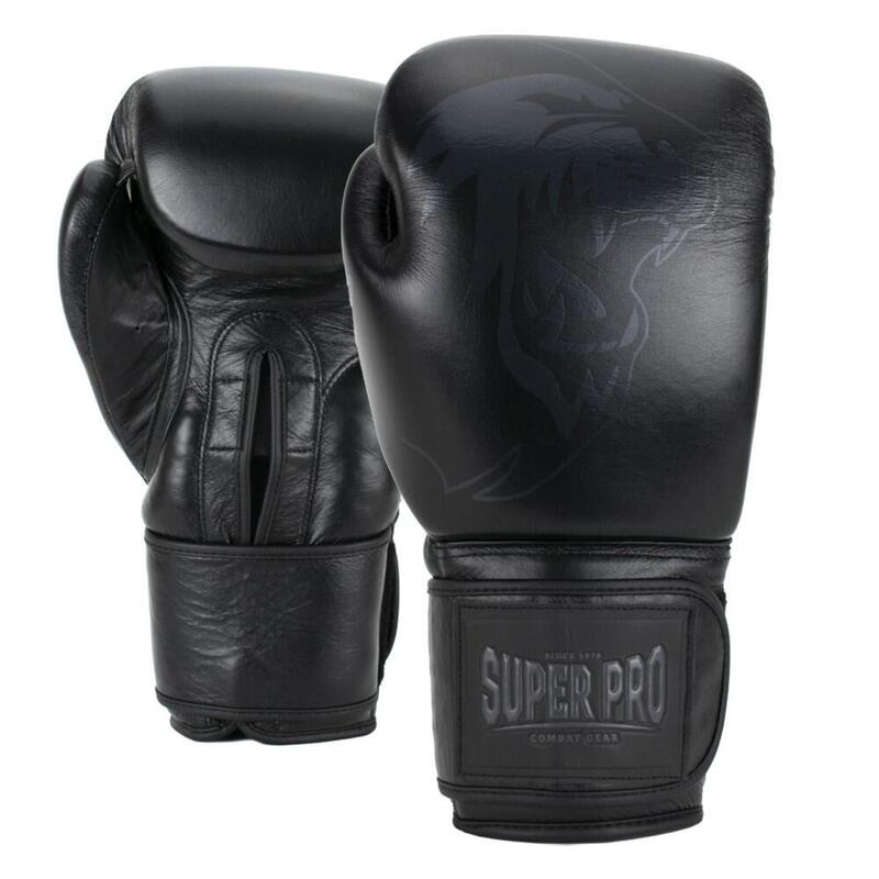 Gants de boxe en cuir (Kick) Super Pro Combat Gear Legend - Noir - 12 oz