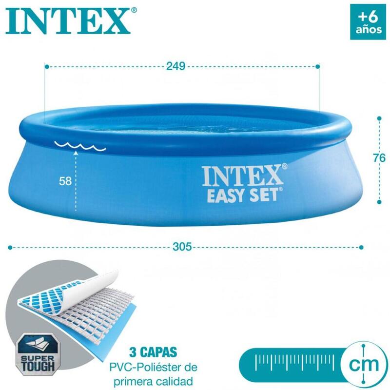 Piscina desmontable hinchable Intex Easy Set 3853 l sin depuradora 305x76 cm