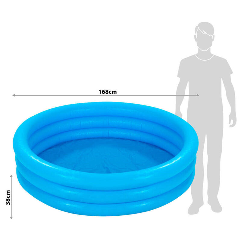 Intex 58446NP - Piscina Gonfiabile Crystal rotonda, 168x38 cm