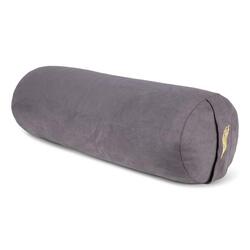 MindBaas - Coussin de yoga - Suède - Gris Foncé - 60 x 20 (longueur x diamètre)