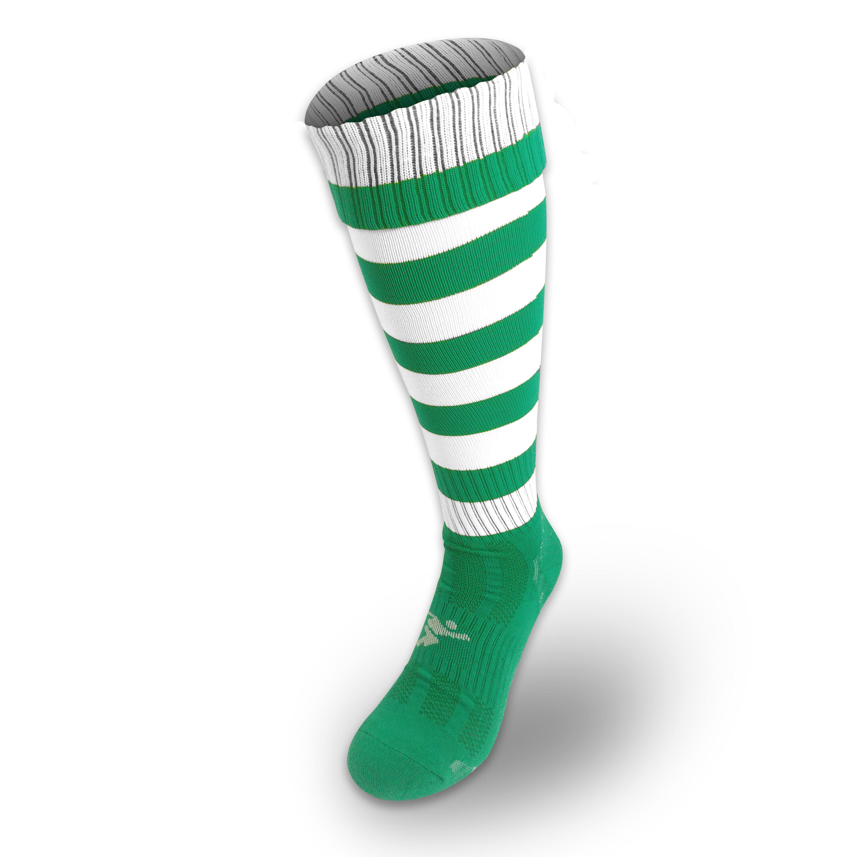 PRECISION TRAINING Precision Training Hooped Socks Football Kids Grn/Wh L Boy