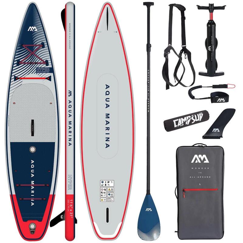 AQUA MARINA HYPER 11'6" SUP Board Stand Up Paddle aufblasbar CARBON SET