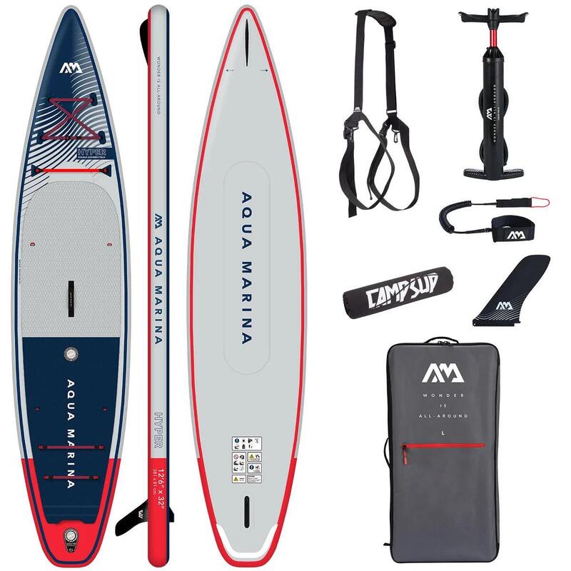 AQUA MARINA HYPER 12'6" SUP Board Stand Up Paddle aufblasbar FLOATTER TRAGEGURT