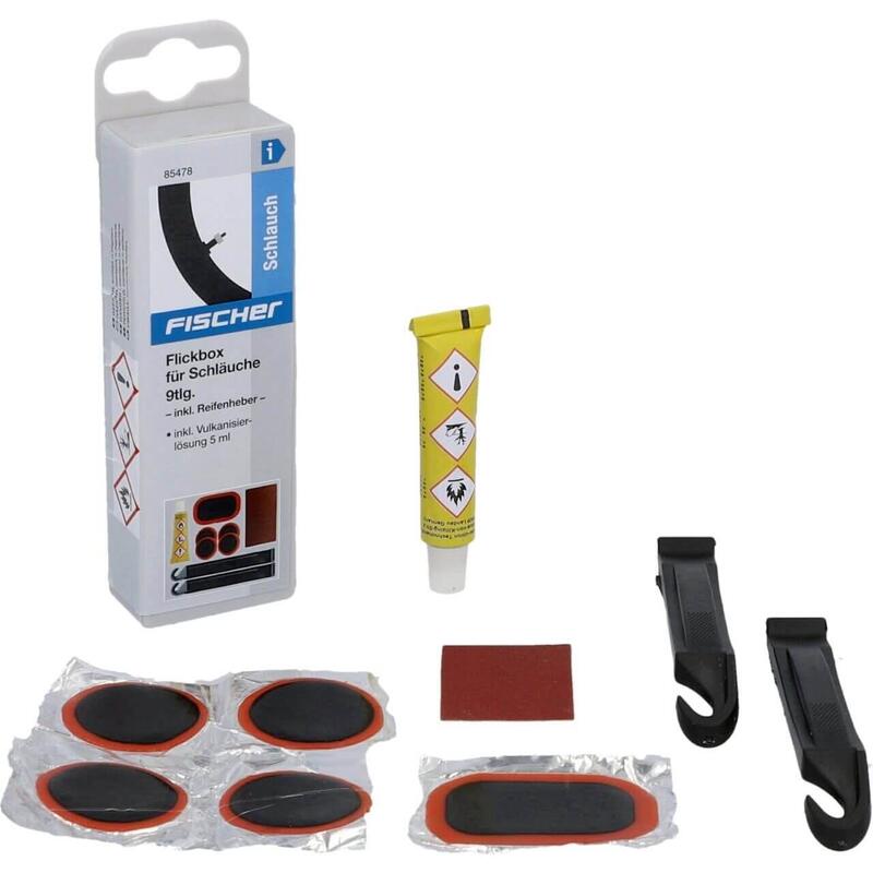 Kit pentru vulcanizare anvelope biciclete, Flickbox, 9 piese