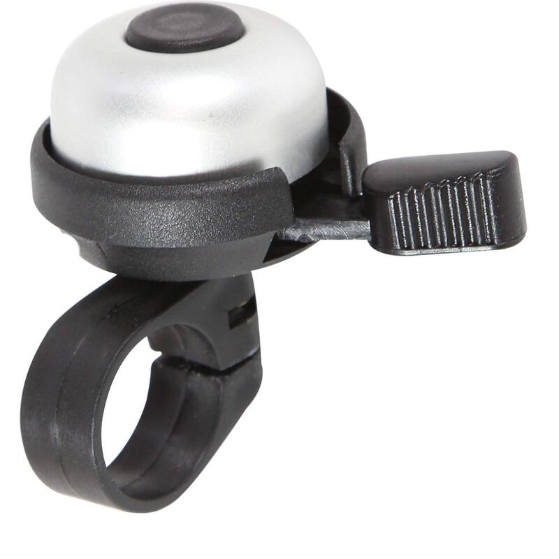 Mini sonerie Ding-Dong pentru bicicleta, metal, negru cu argintiu, universala
