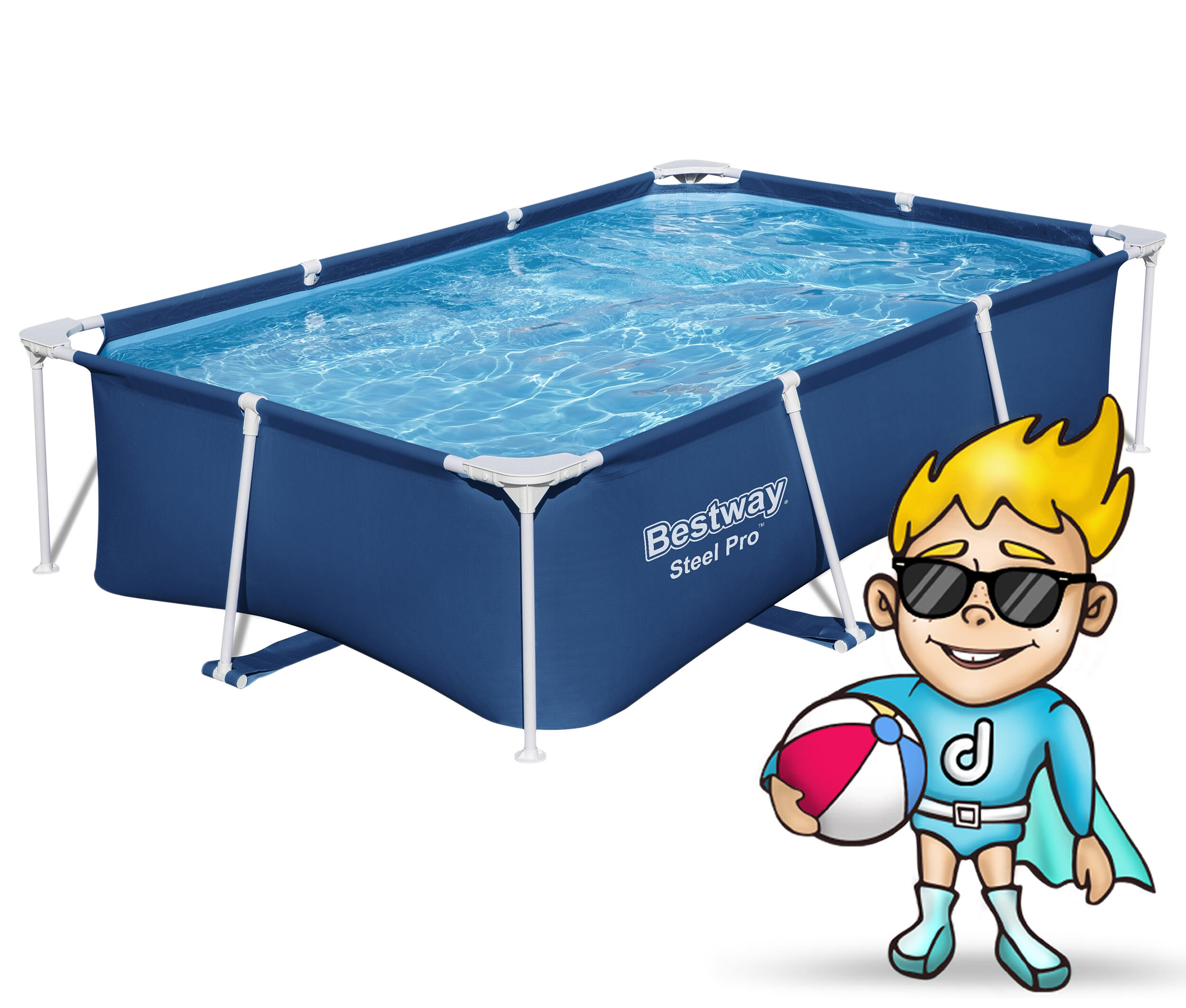 Piscina nuoto 259x170x61cm, Dark Blue 2/7
