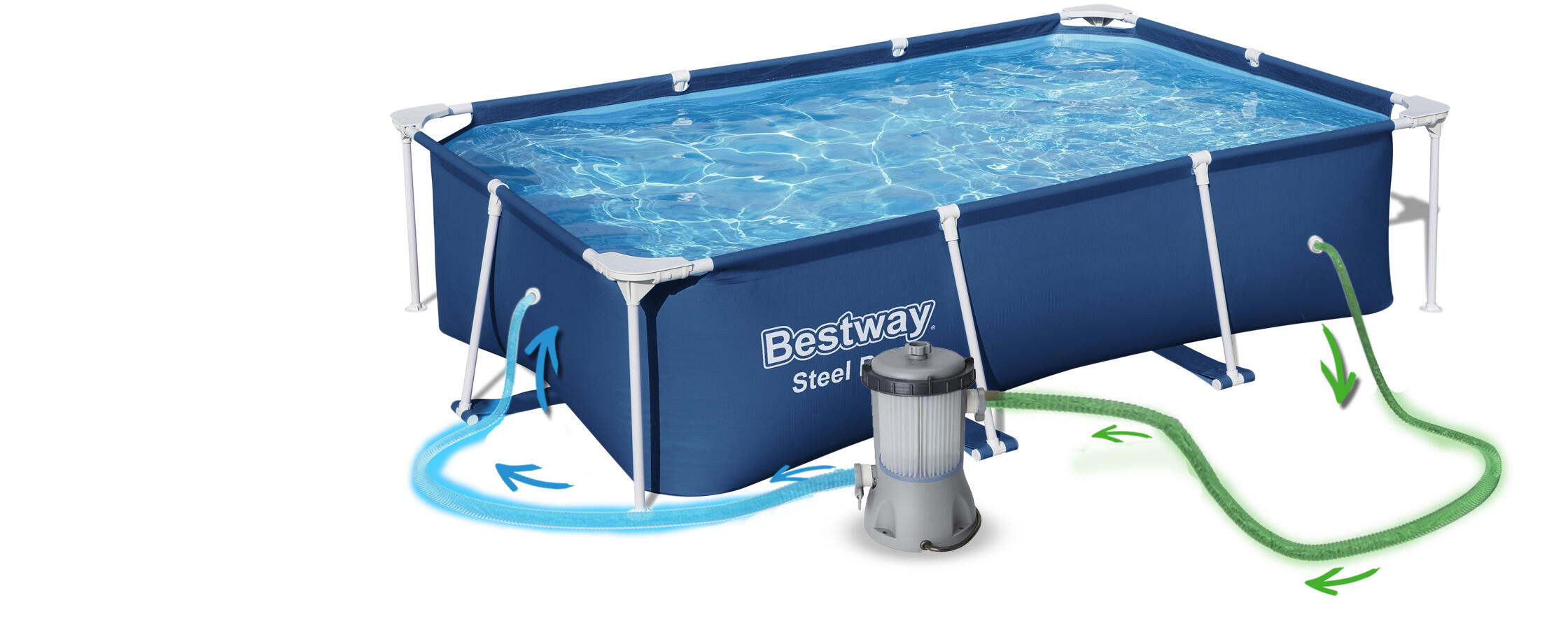 Piscina Bestway Rígida 259x170x61 cm para Adultos 3/6