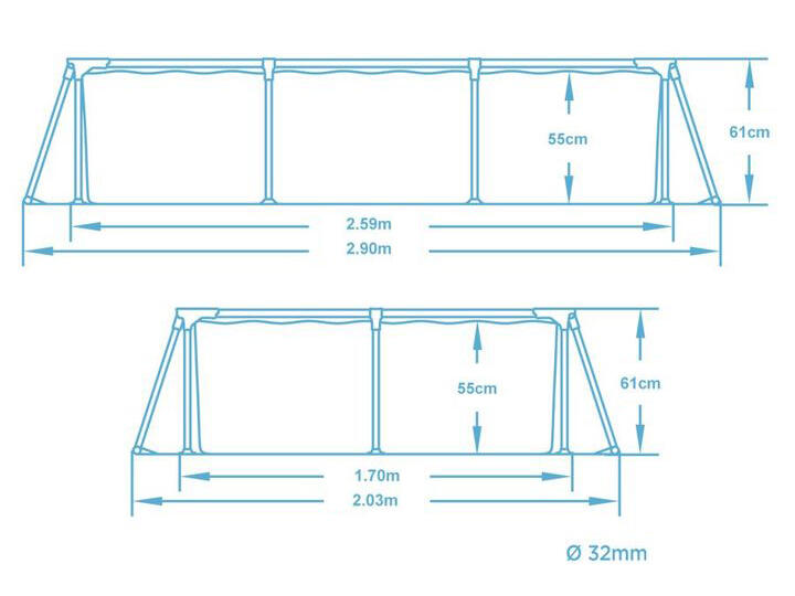 Piscina Bestway Rígida 259x170x61 cm para Adultos 6/6