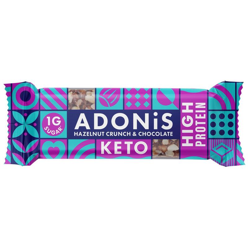 Adonis Keto Protein Bar Hazelnut Crunch & Chocolate 16x45g