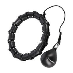 HULA HOP NOIR AVEC LANGUETTES ET POIDS HMS HHW02