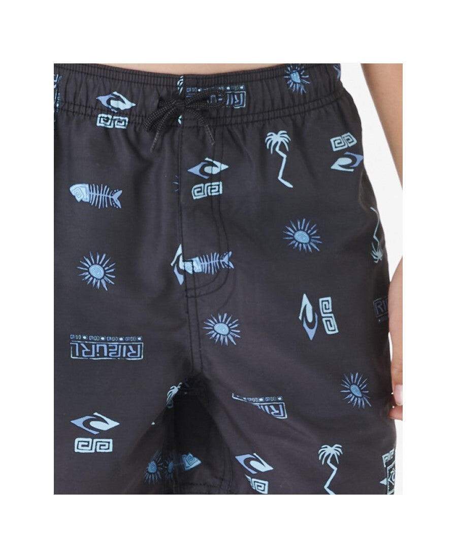 Spodenki surfingowe chłopięce Rip Curl Tube Heads Sun Volley Mesh -Bo czarny 5/6