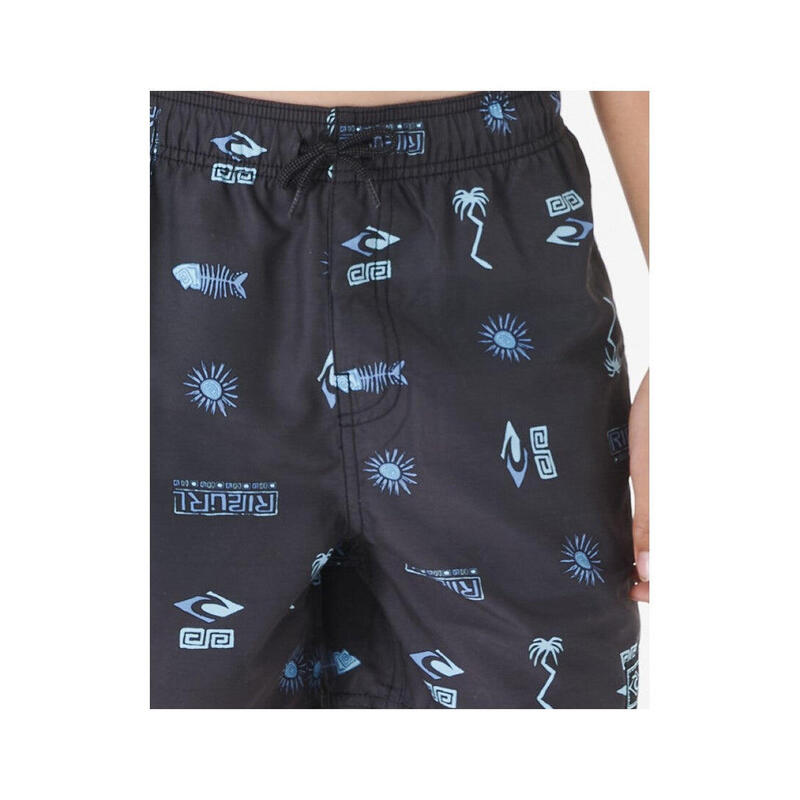 Spodenki surfingowe chłopięce Rip Curl Tube Heads Sun Volley Mesh -Bo czarny