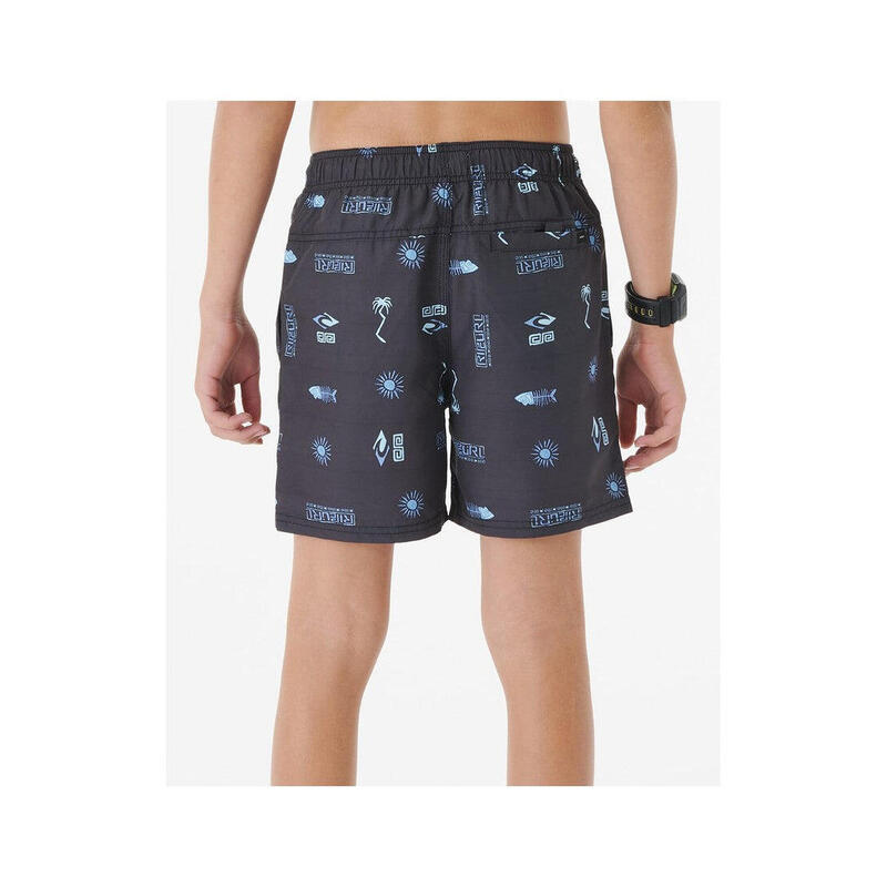 Spodenki surfingowe chłopięce Rip Curl Tube Heads Sun Volley Mesh -Bo czarny