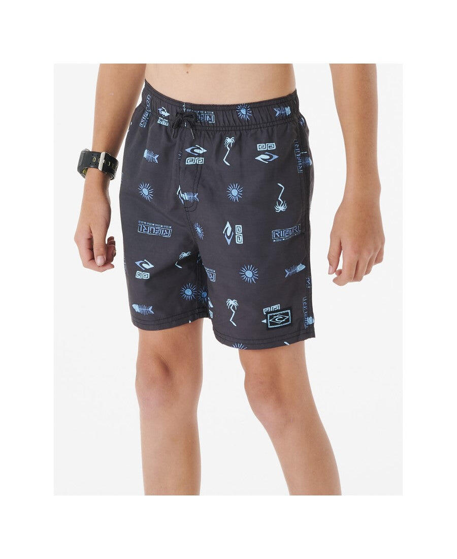 Spodenki surfingowe chłopięce Rip Curl Tube Heads Sun Volley Mesh -Bo czarny 3/6