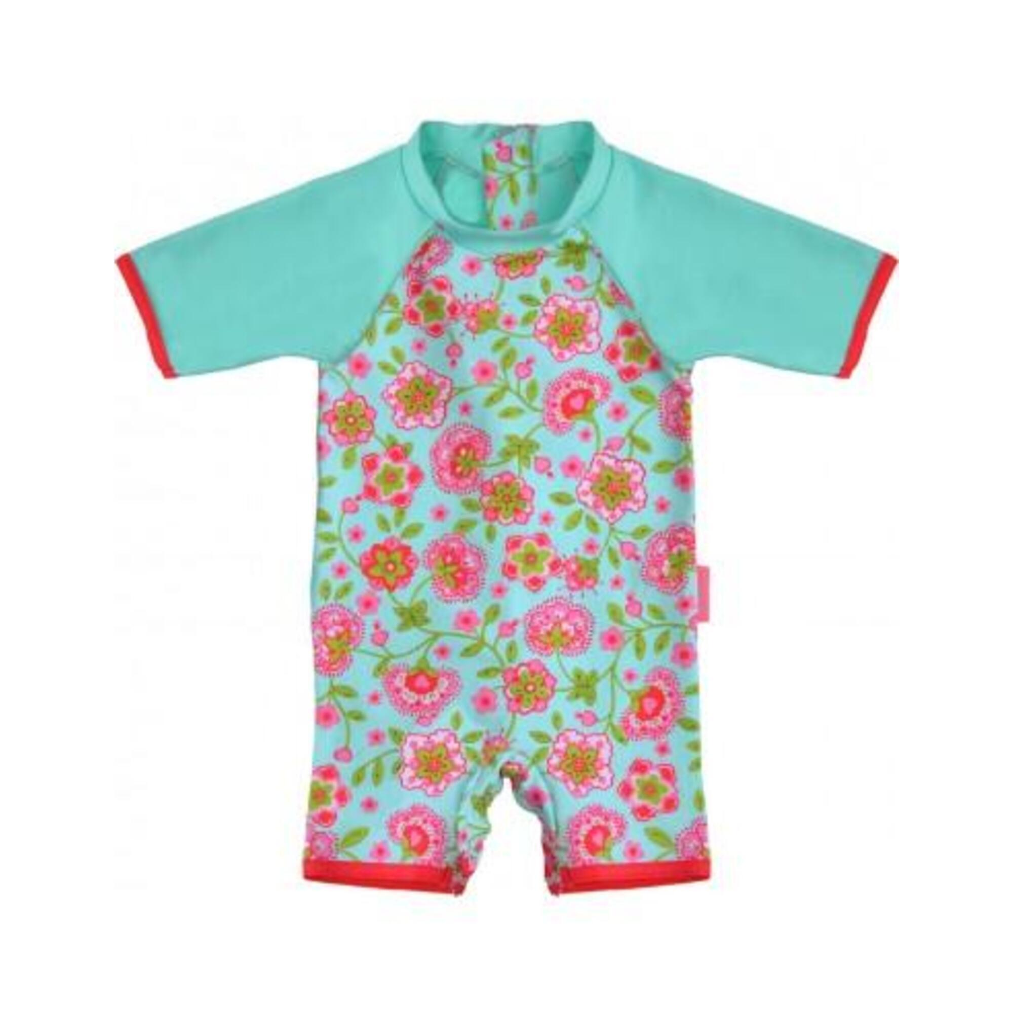 Combinaison Anti Uv Bebe Fille Moana Turquoise Et Fleurs Mayo Parasol Decathlon