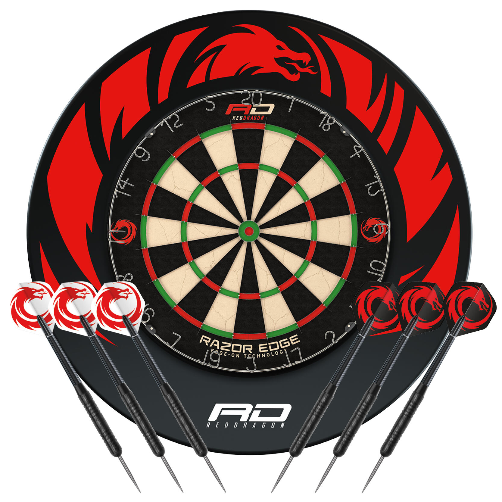 RED DRAGON DARTS Red Dragon Razor Edge Professional Dartboard Set