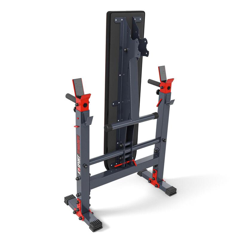 Rack ajustável com banco de musculação k-sport