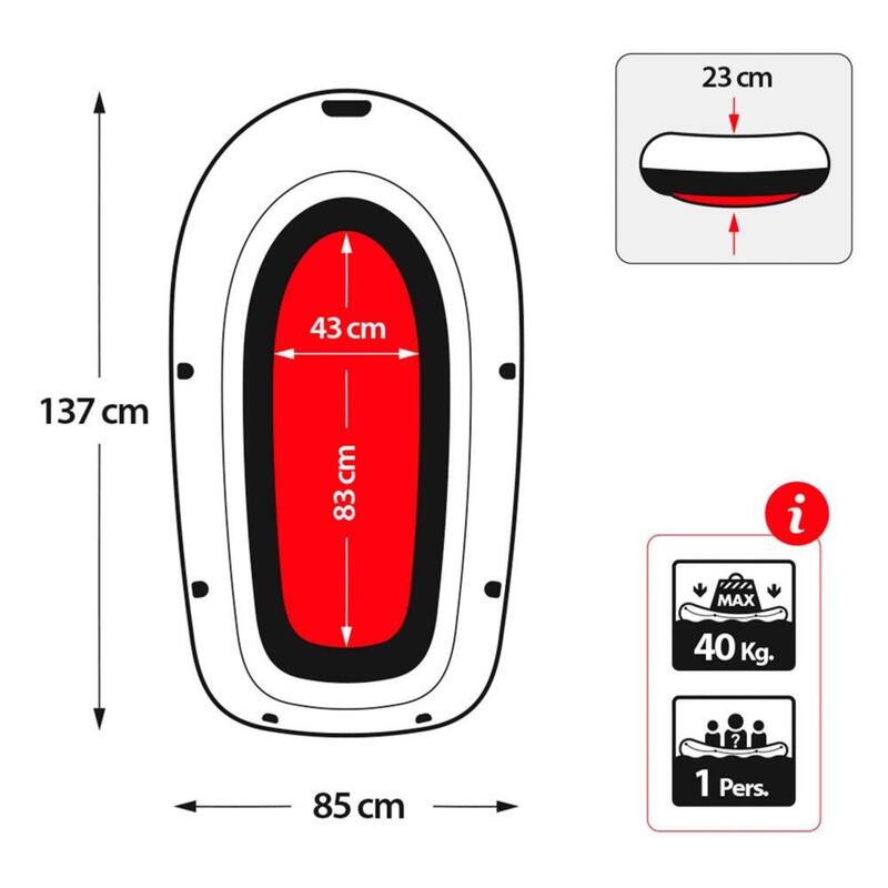 Barca hinchable Intex explorer para niños - 137x85x23 cm| 1plaza |Kayak mar