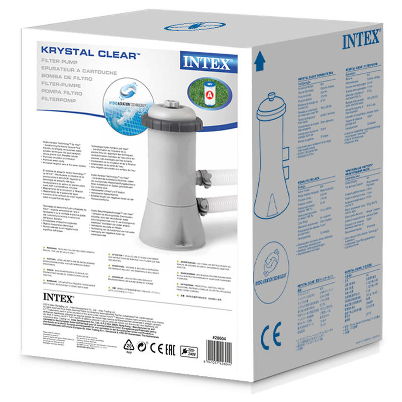 Intex 28604 - Pompa Filtro a Cartuccia, Flusso Sistema 1703 L/h