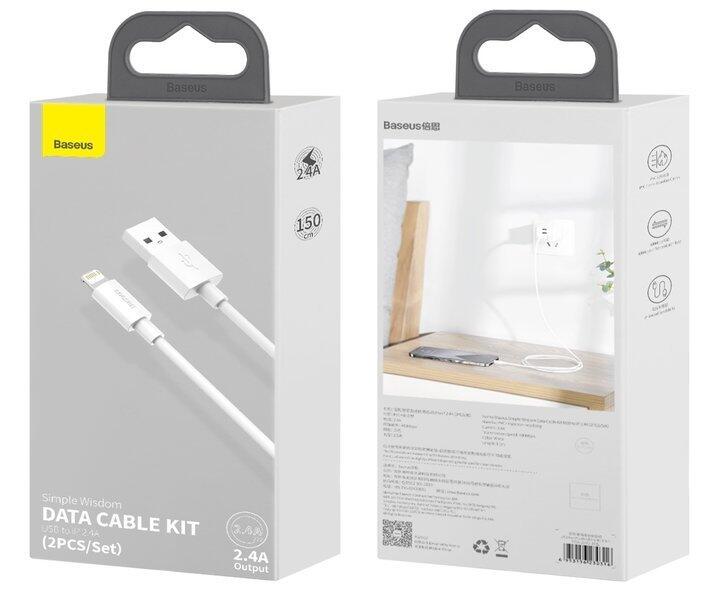 2. Kabel USB Baseus Simple Wisdom Lightning Apple iPhone 2.4A 150cm 2 sztuki 5/5