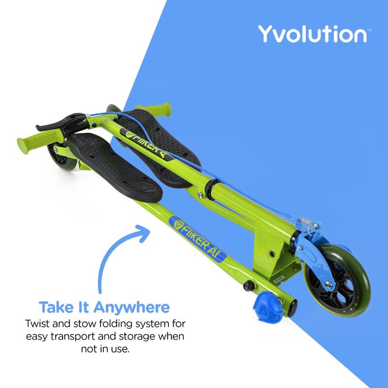 PATINETE 3 RUEDAS PARA NIÑOS YVOLUTION YFLIKER A1 VERDE