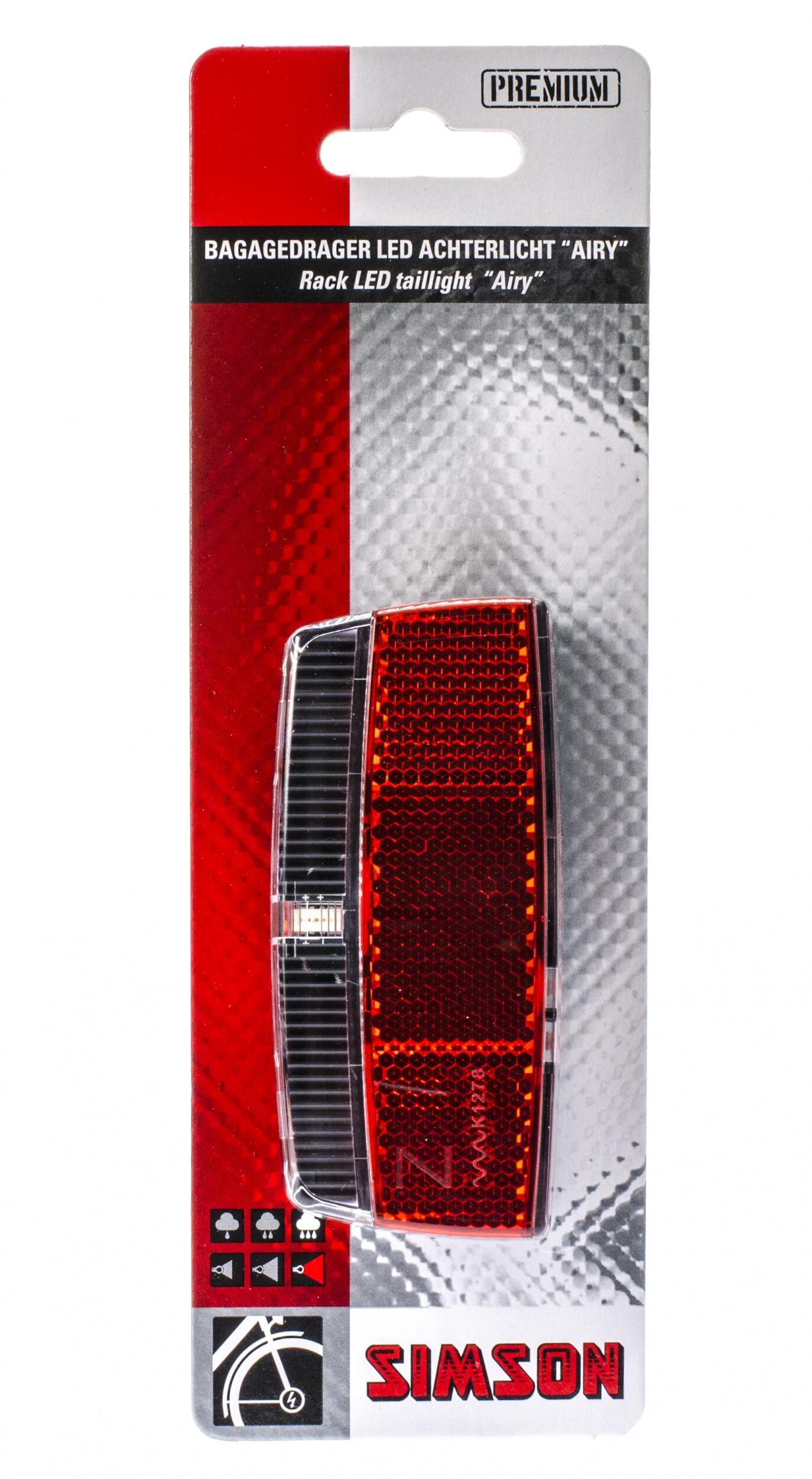 Simson feu arrière Airy led dynamo moyeu porte-bagages rouge 4/5