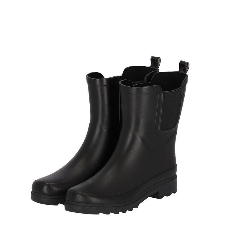 XQ - Regenlaarzen Dames - Chelsea - Zwart - Rubber