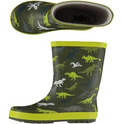 XQ | Bottes de pluie Dino | Enfants | Verte |  | Caoutchouc | Taille 21/22