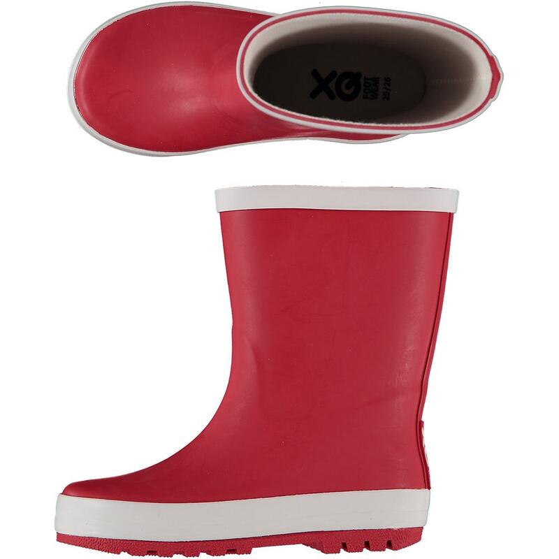 XQ | Bottes de pluie enfant | Caoutchouc | Rouge | Taille 27/28 | Unisexe