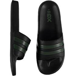 XQ | Tongs homme | Rayures | Armée/Noire | Taille 44 | Pantouffles de bain homme