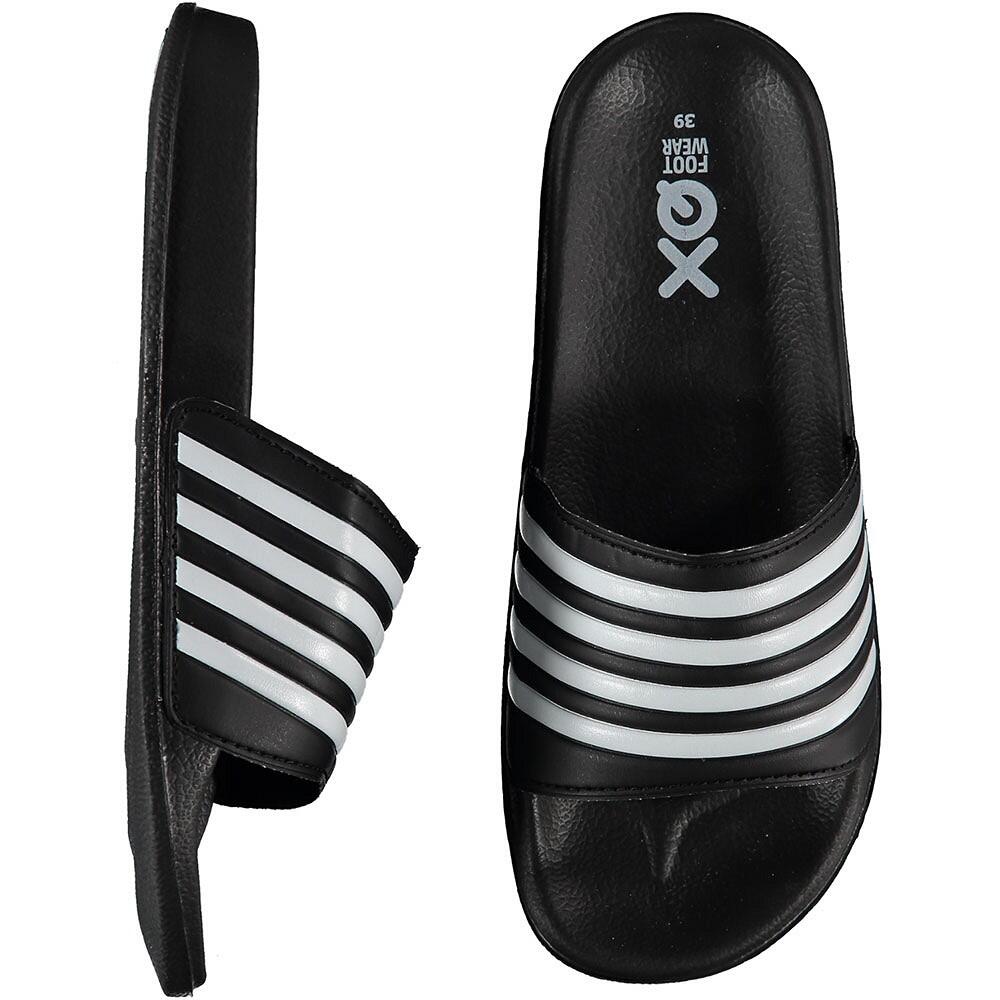 XQ FOOTWEAR XQ Slippers Dames Stripes Zwart Badslippers