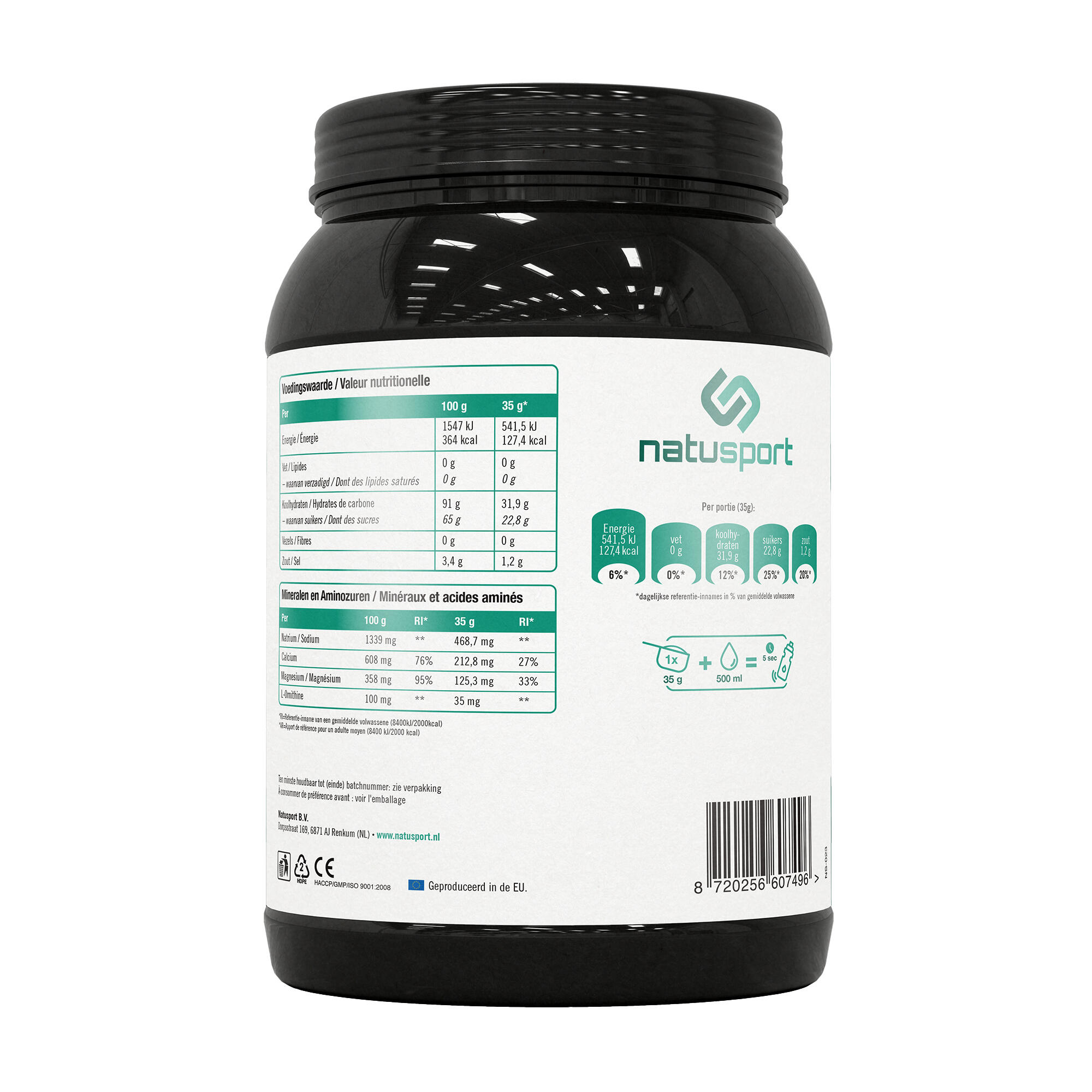 Isotone Sportdrank - Elektrolyten & Koolhydraten - Watermeloen - 1kg pot 2/6