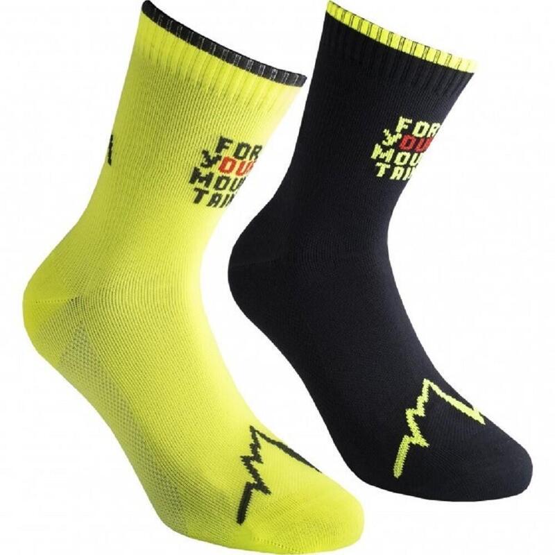 Meias para a tua montanha preto amarelo corrida Unisex Amarelo LA SPORTIVA