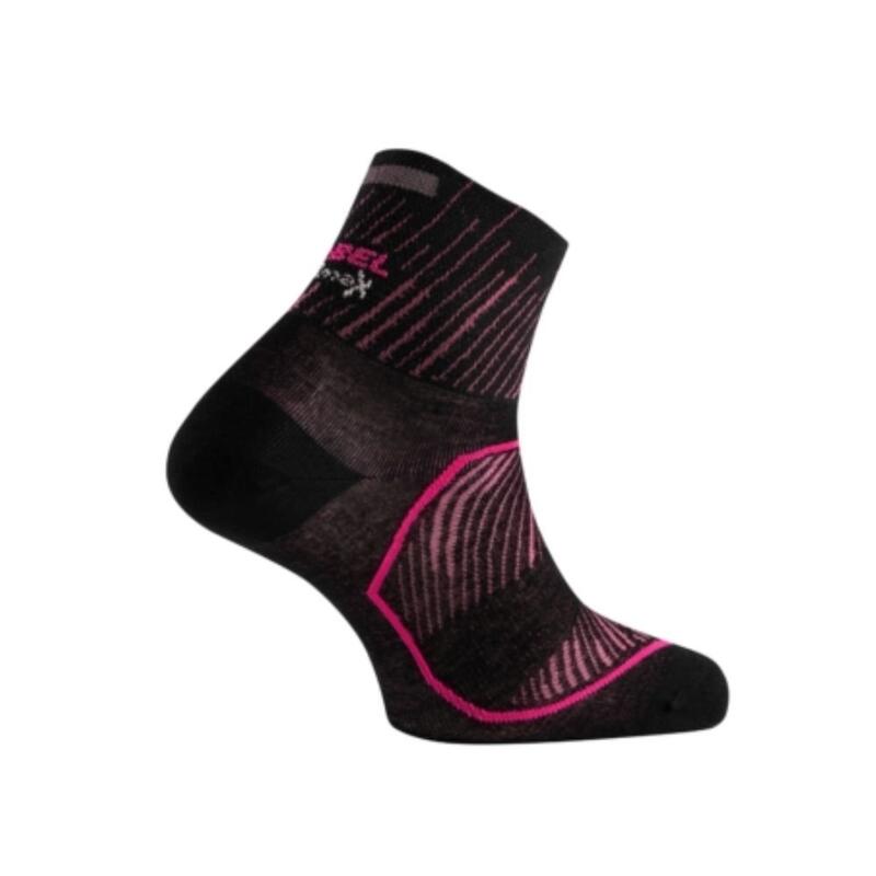 Meia de corrida Lyn Preto/Fuchsia corrida Pink LURBEL