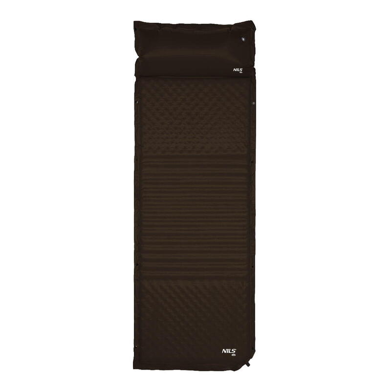 Covoras autogonflabil pentru camping, Nils, PVC, Negru