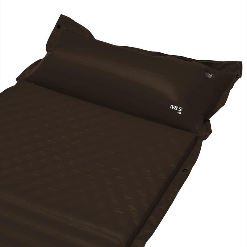 Covoras autogonflabil pentru camping, Nils, PVC, Negru
