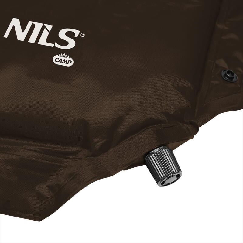 Covoras autogonflabil pentru camping, Nils, PVC, Negru