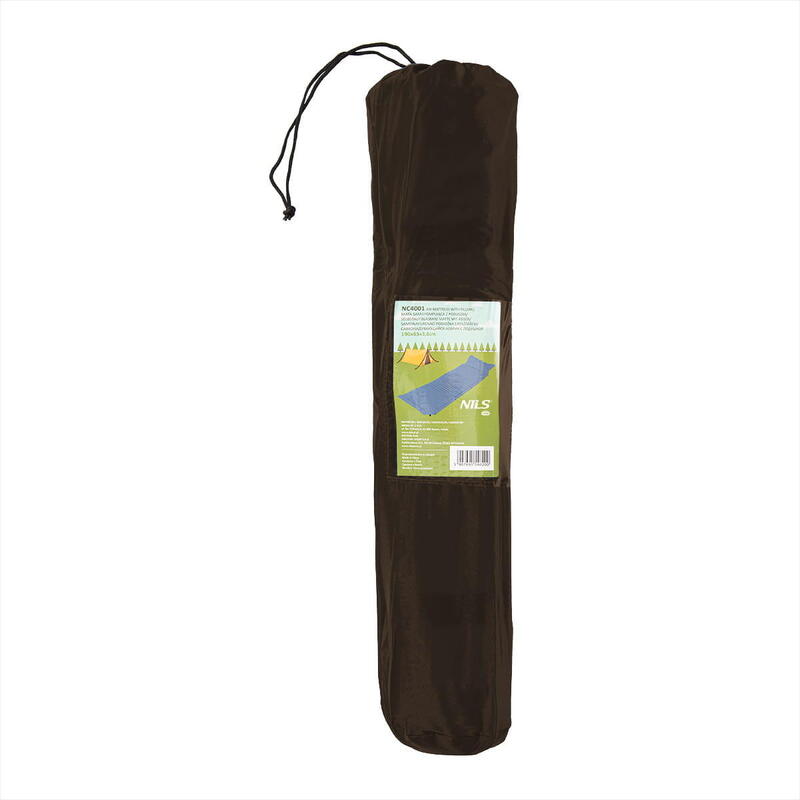 Covoras autogonflabil pentru camping, Nils, PVC, Negru