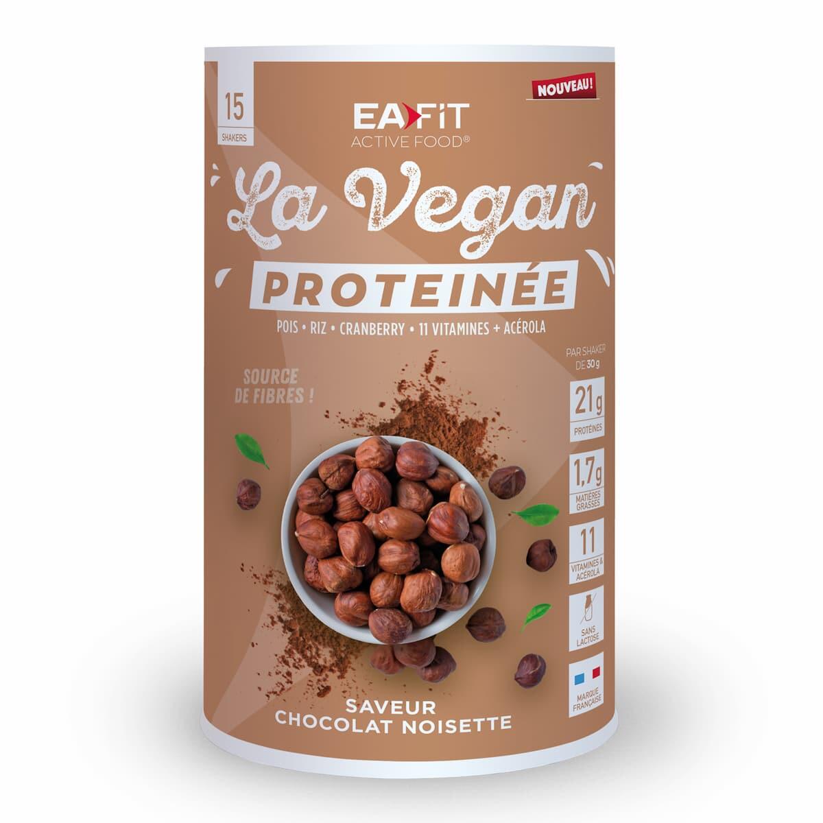 Eafit - Eafit Vegan Proteinee Chocolat Noisette - 450 G - Barre Protéinée - 450 G - Decathlon