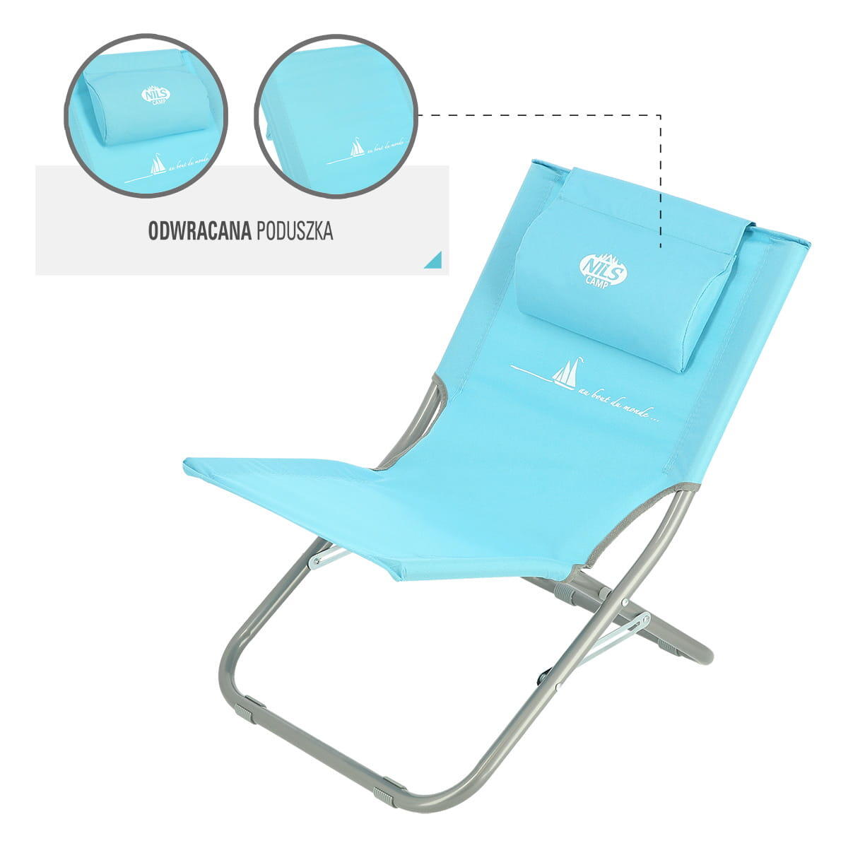 Chaise de plage avec coussin Nils Camp NC3136 4/7