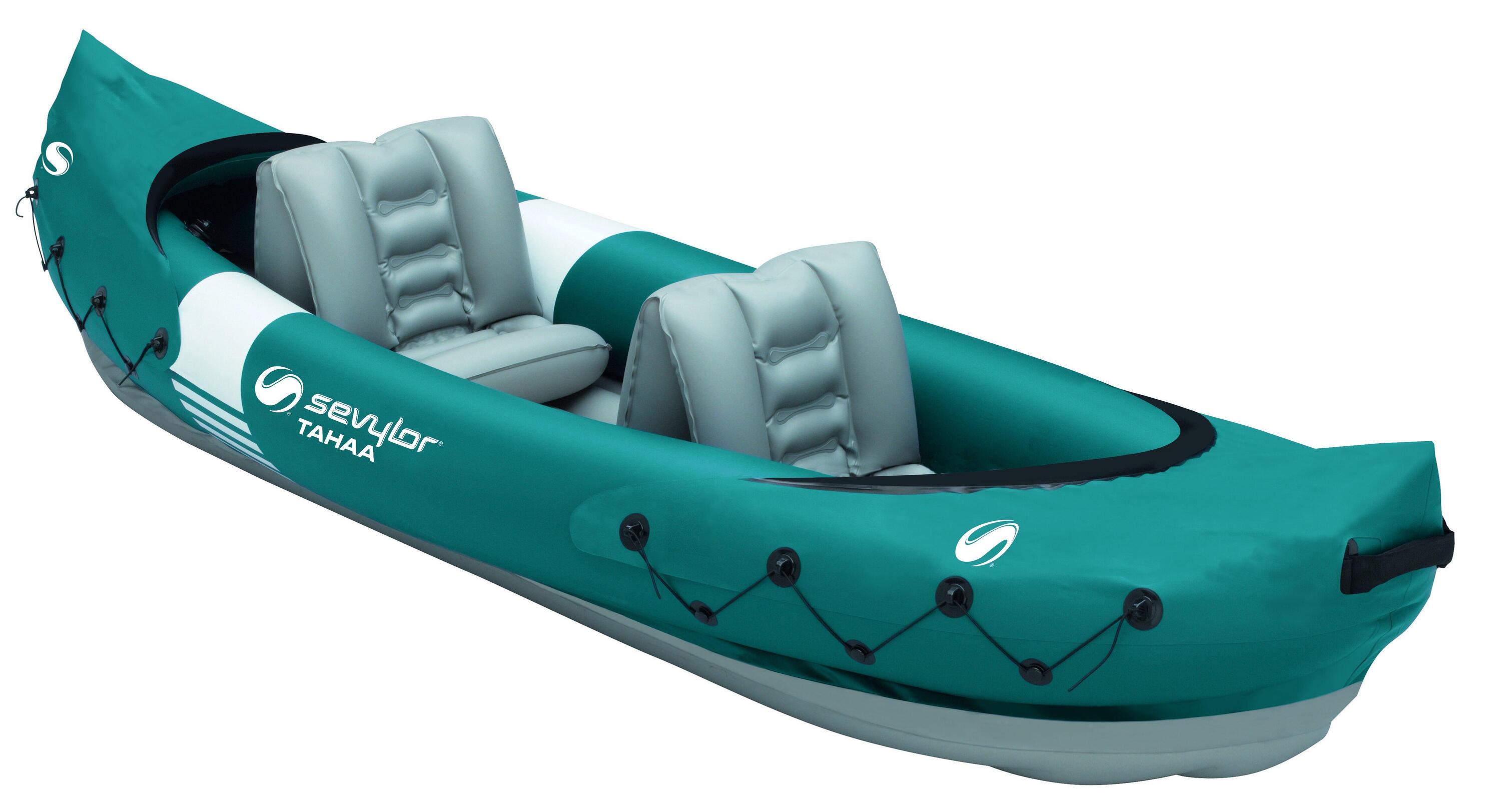 Tahaa 2 Person Inflatable Kit with 2 Paddles, Directional Skeg and Pump - Blue 3/7