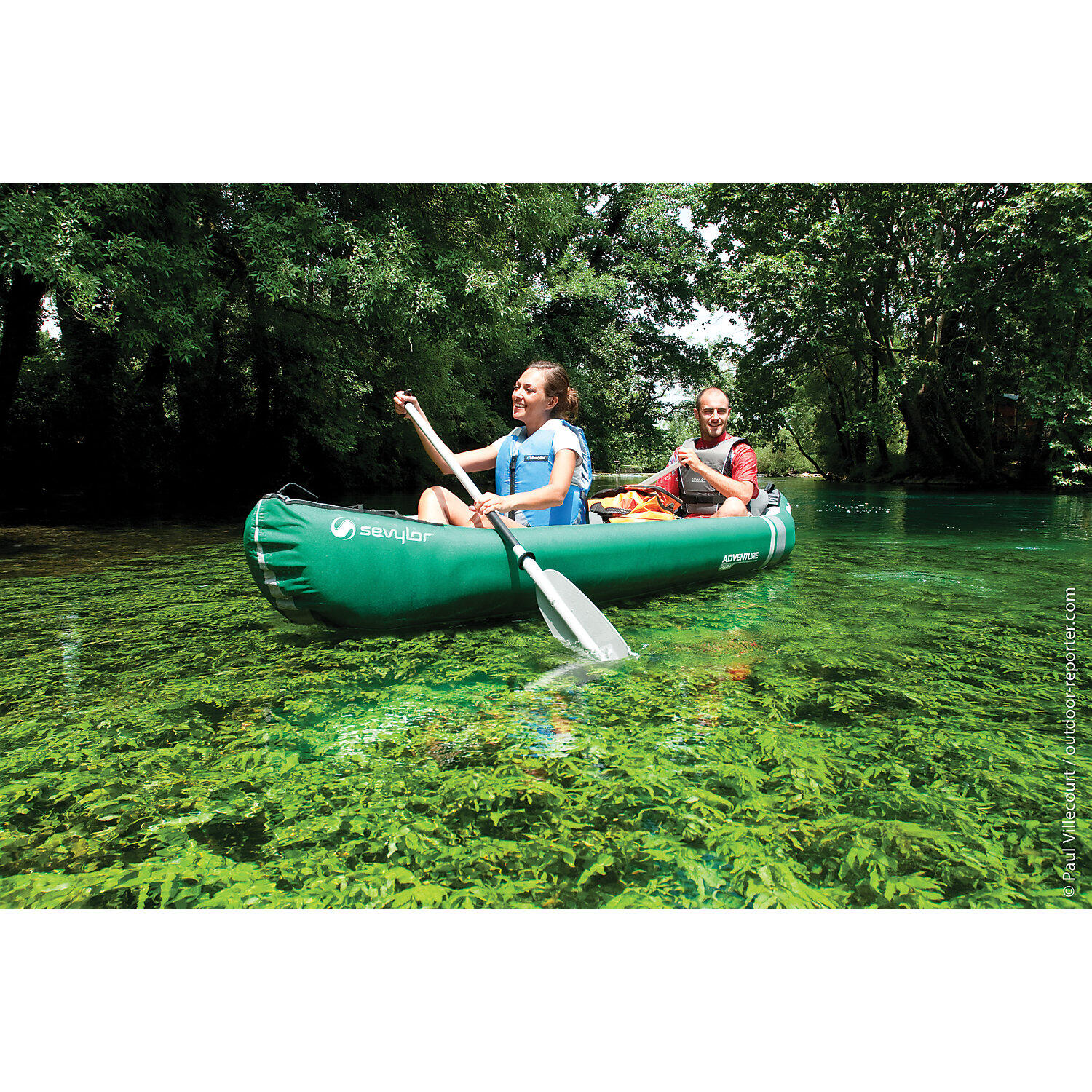 Adventure Plus Inflatable 3 person canoe/kayak kit with Oar/Paddle and Pump 3/6