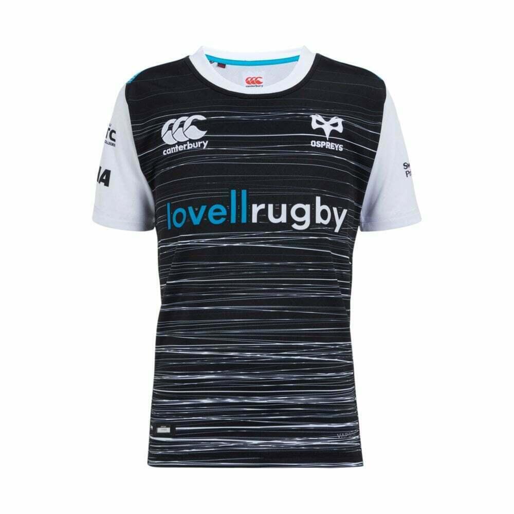 CANTERBURY CCC Ospreys Home Vapodri S/S Rugby Shirt Kids Grey