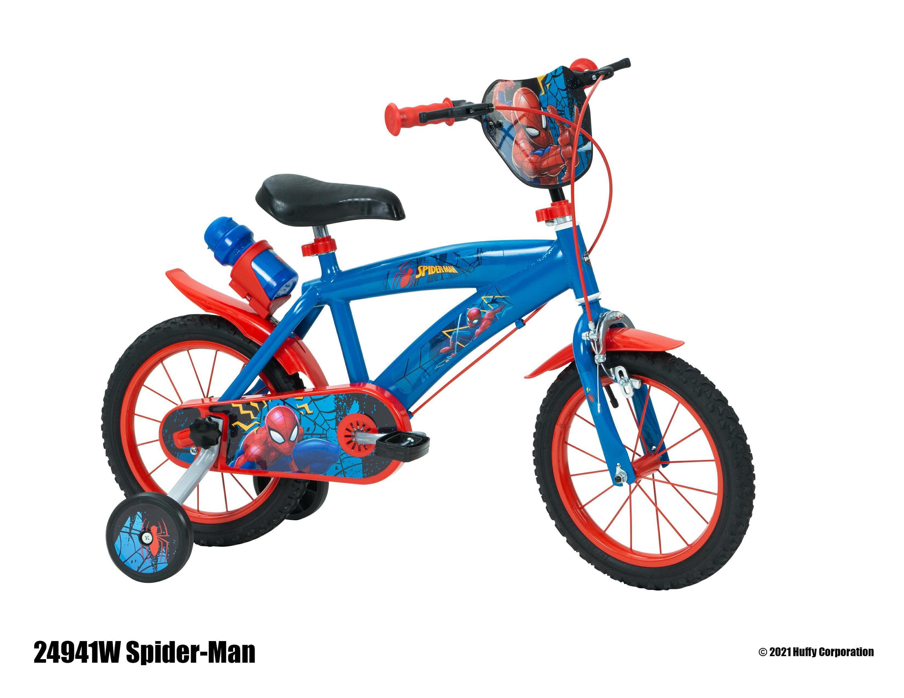 Huffy Marvel Spiderman & Friends 14" Kids Bike - Blue/Red 3/5