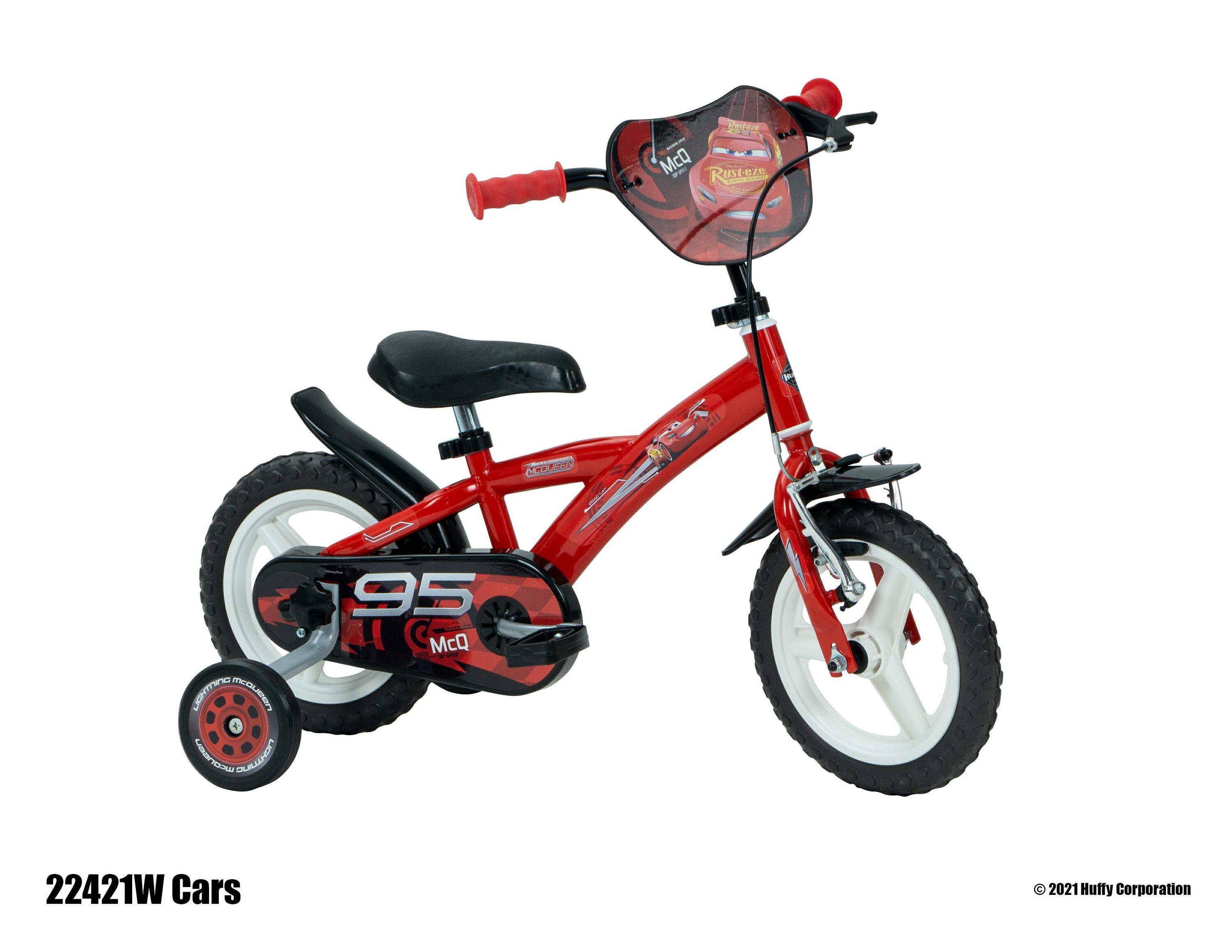 Huffy Disney Cars 12" Kids Bike - Gloss Red 3/4
