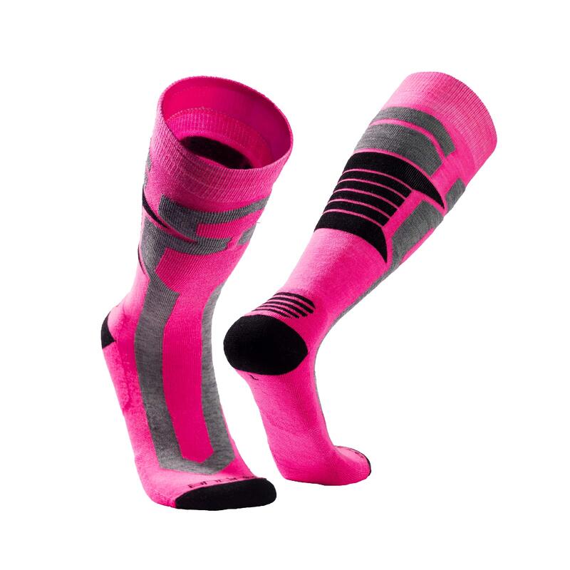 Alpaga Mérinos Chaussettes de ski, Skiing Mi-bas avec rembourrage Femmes Hommes