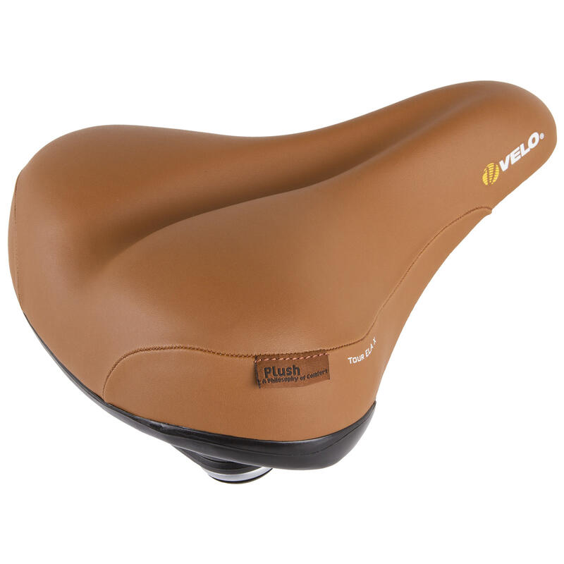 VELO Fahrradsattel „Tour Ela X City“, Braun, 260 x 220 mm VELO - DECATHLON