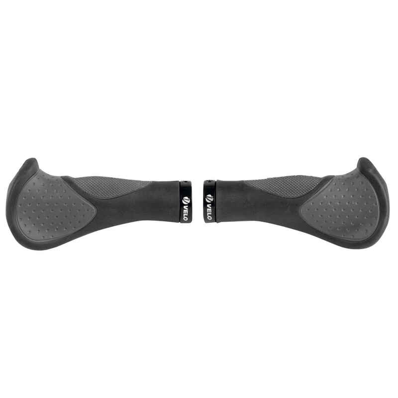 VELO Fahrradgriffe ergonomische Form, Gelgriff, in Schwarz/Grau
